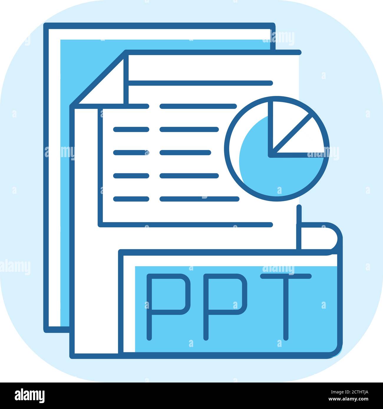 PPT file blue RGB color icon Stock Vector