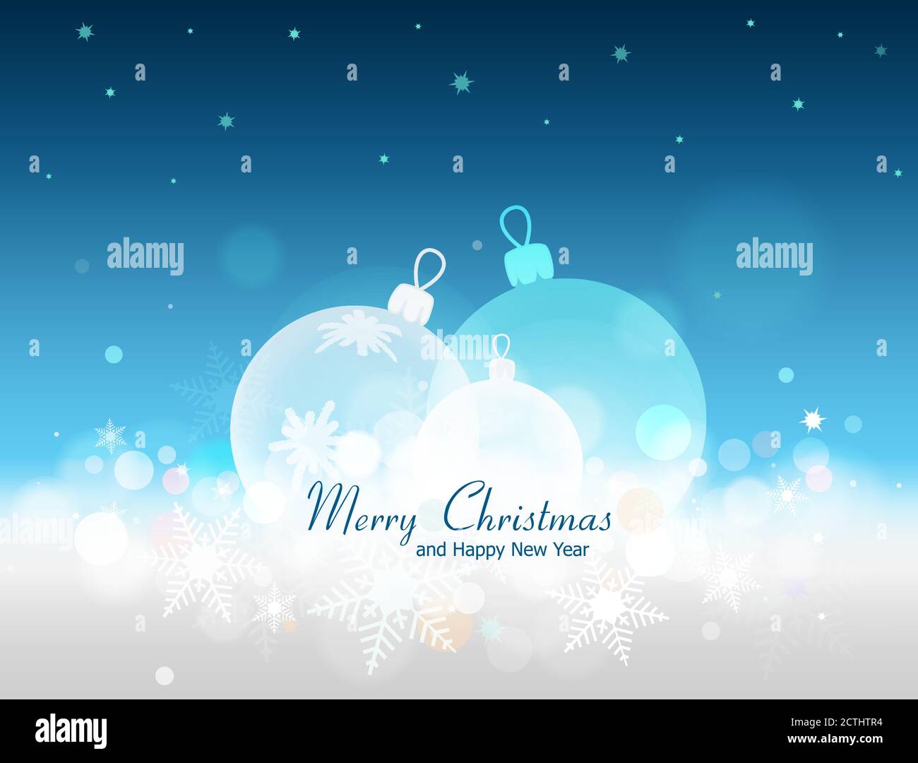 Christmas and New Year vector blue background with some space for text ...
