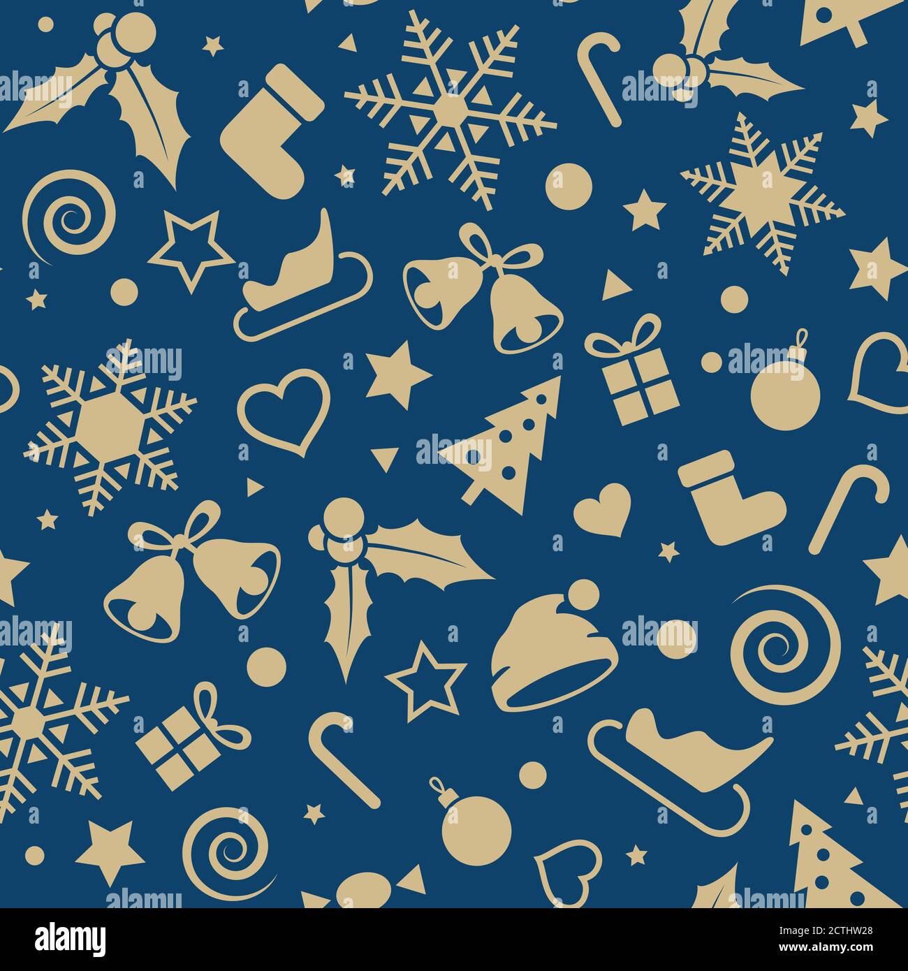Christmas and New Year seamless pattern. Gift wrapping paper. Vector xmas background Stock
