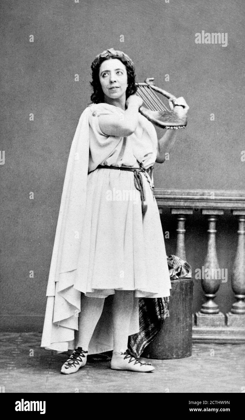 Pauline Viardot. Portrait of the French mezzo-soprano Pauline Viardot (nee Michelle Ferdinande Pauline García, 1821-1910) by André Adolphe-Eugène Disdéri, 1862 Stock Photo