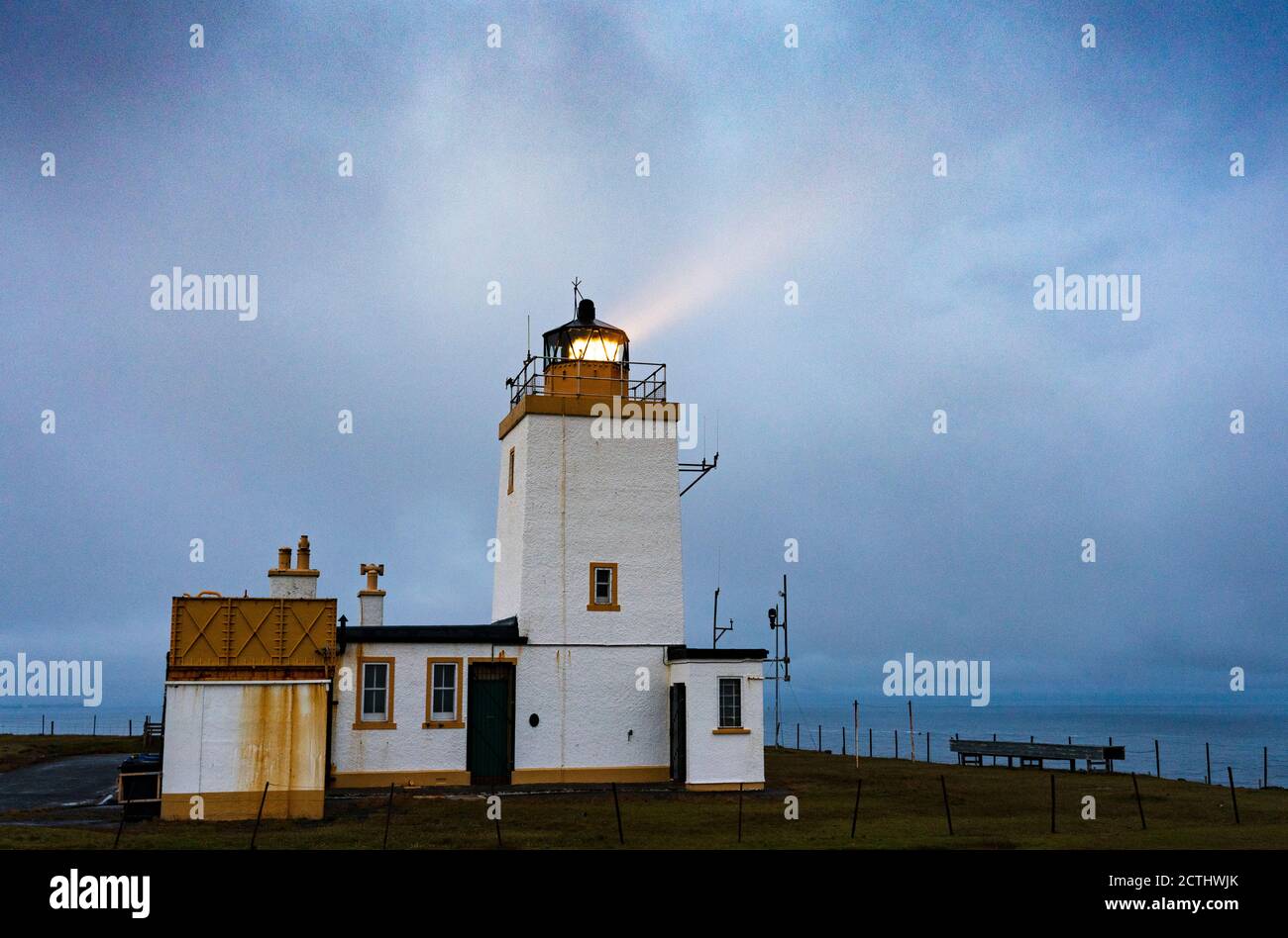 Lighthouse at Eshaness on Northmavine, north mainland, Shetland, Scotland, UK Stock Photo