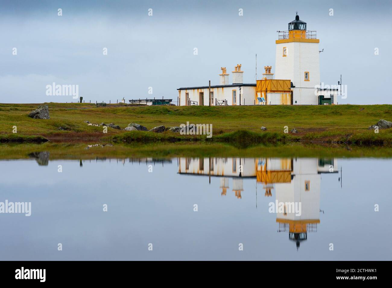 Lighthouse at Eshaness on Northmavine, north mainland, Shetland, Scotland, UK Stock Photo