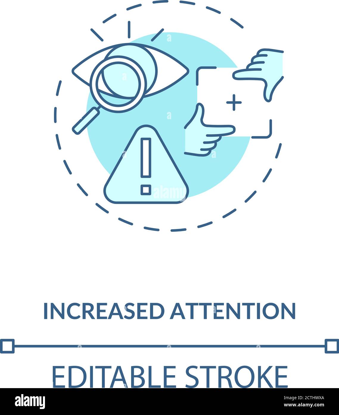 Increased attention concept icon Stock Vector