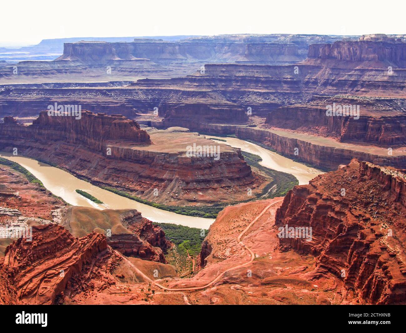 The gooseneck bend in the Colorado River, as seen from the main look-out point at Dead horse point, state park in Utah USA Stock Photo