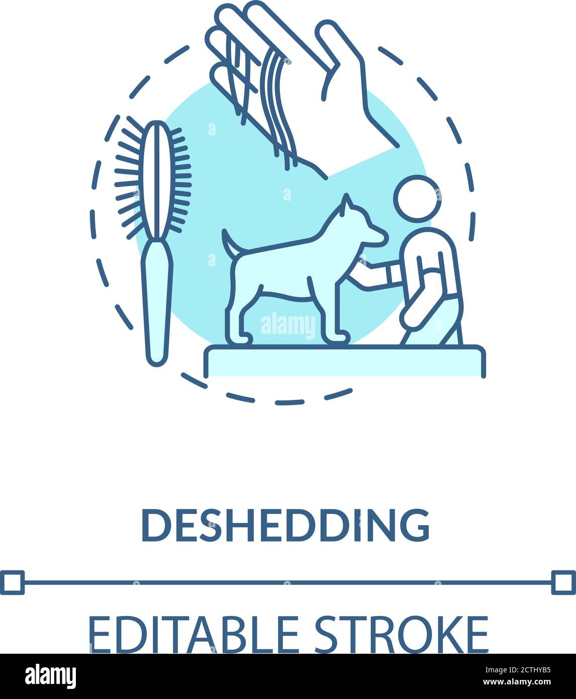 Deshedding concept icon Stock Vector