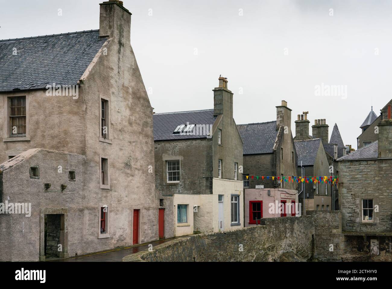 View of old buildings on Commercial Street  in old town of Lerwick, Shetland Isles, Scotland, UK Stock Photo