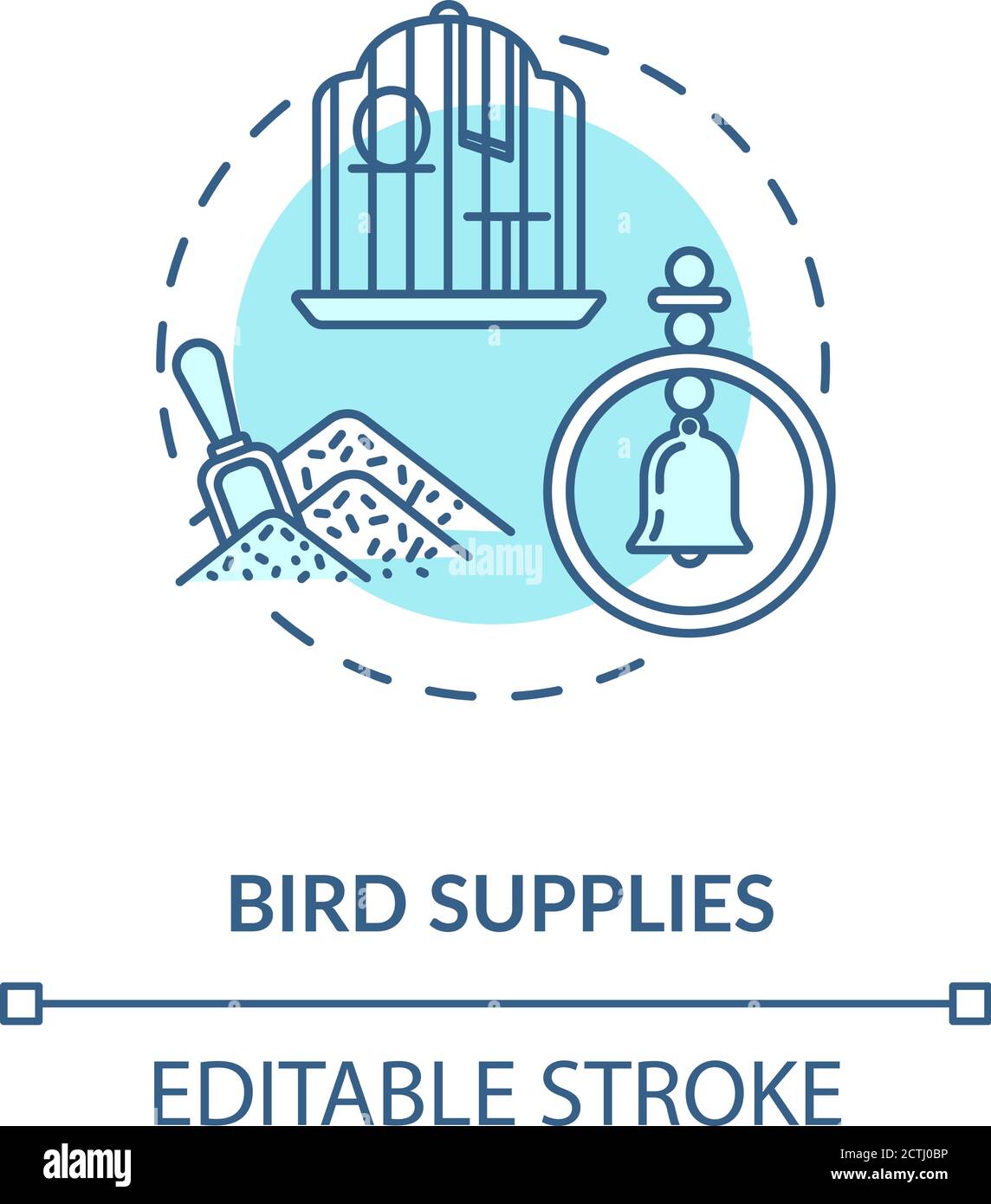 Bird supplies concept icon Stock Vector