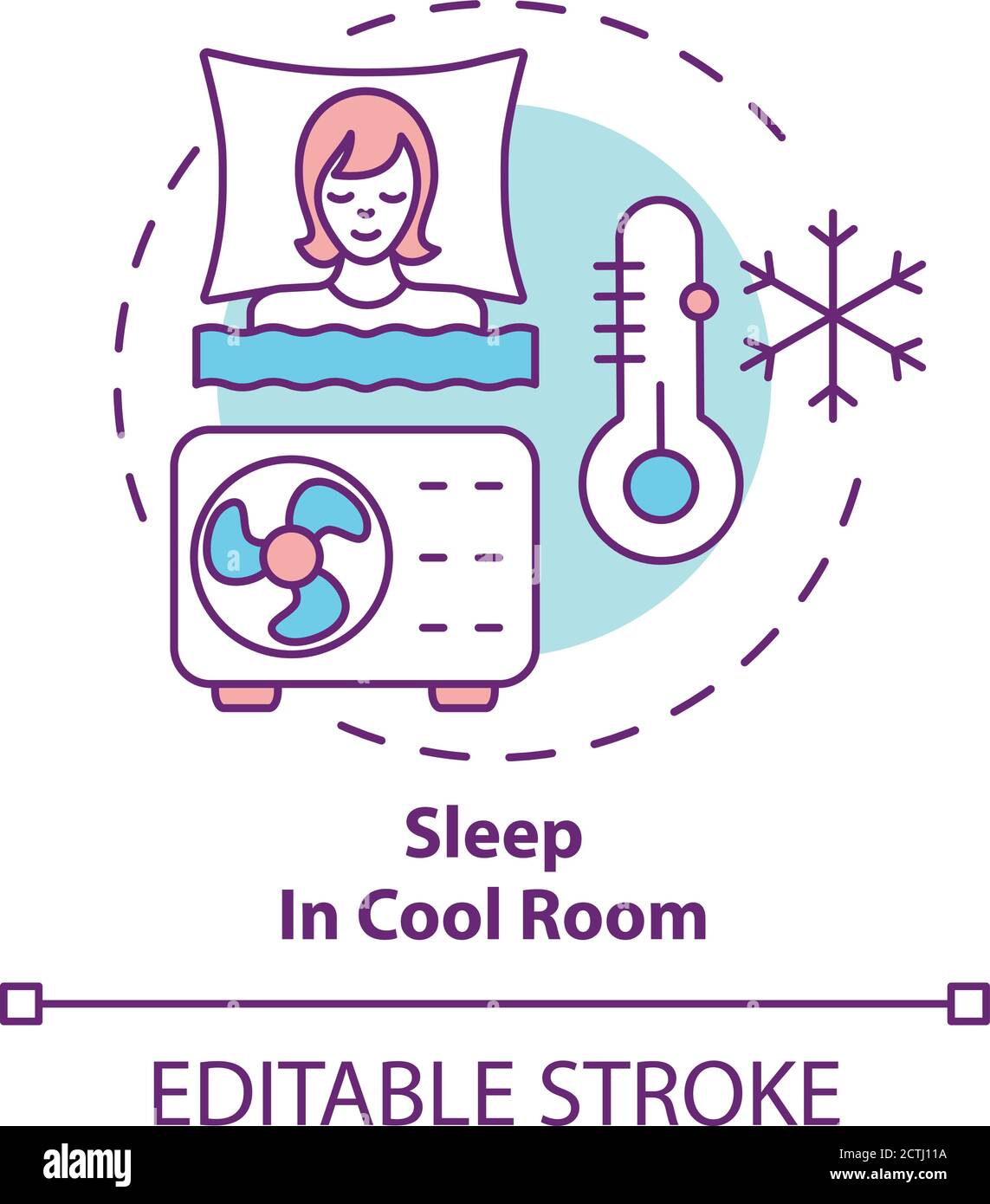 Sleep in cool room concept icon Stock Vector Image & Art Alamy