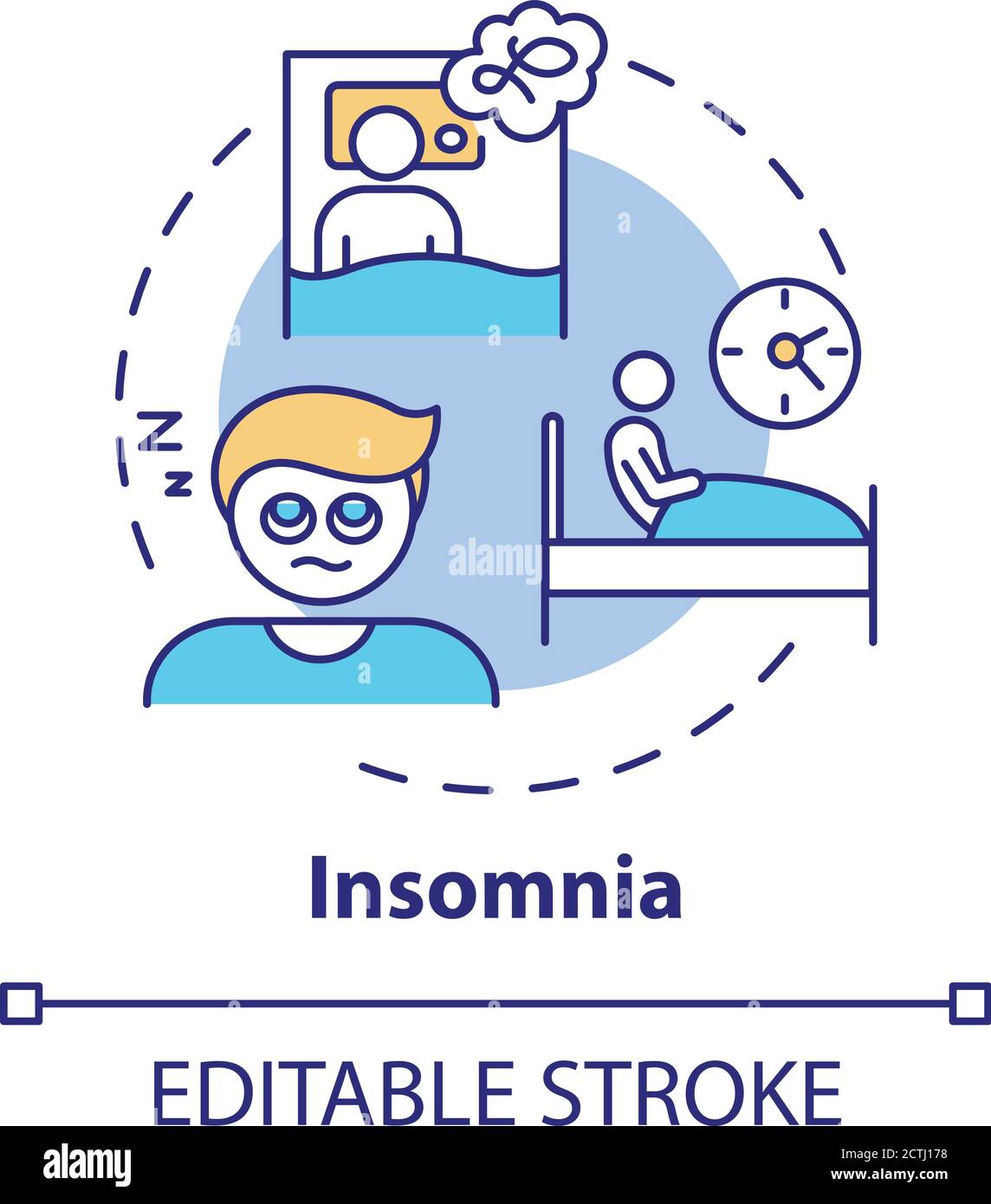 Insomnia concept icon Stock Vector Image & Art - Alamy