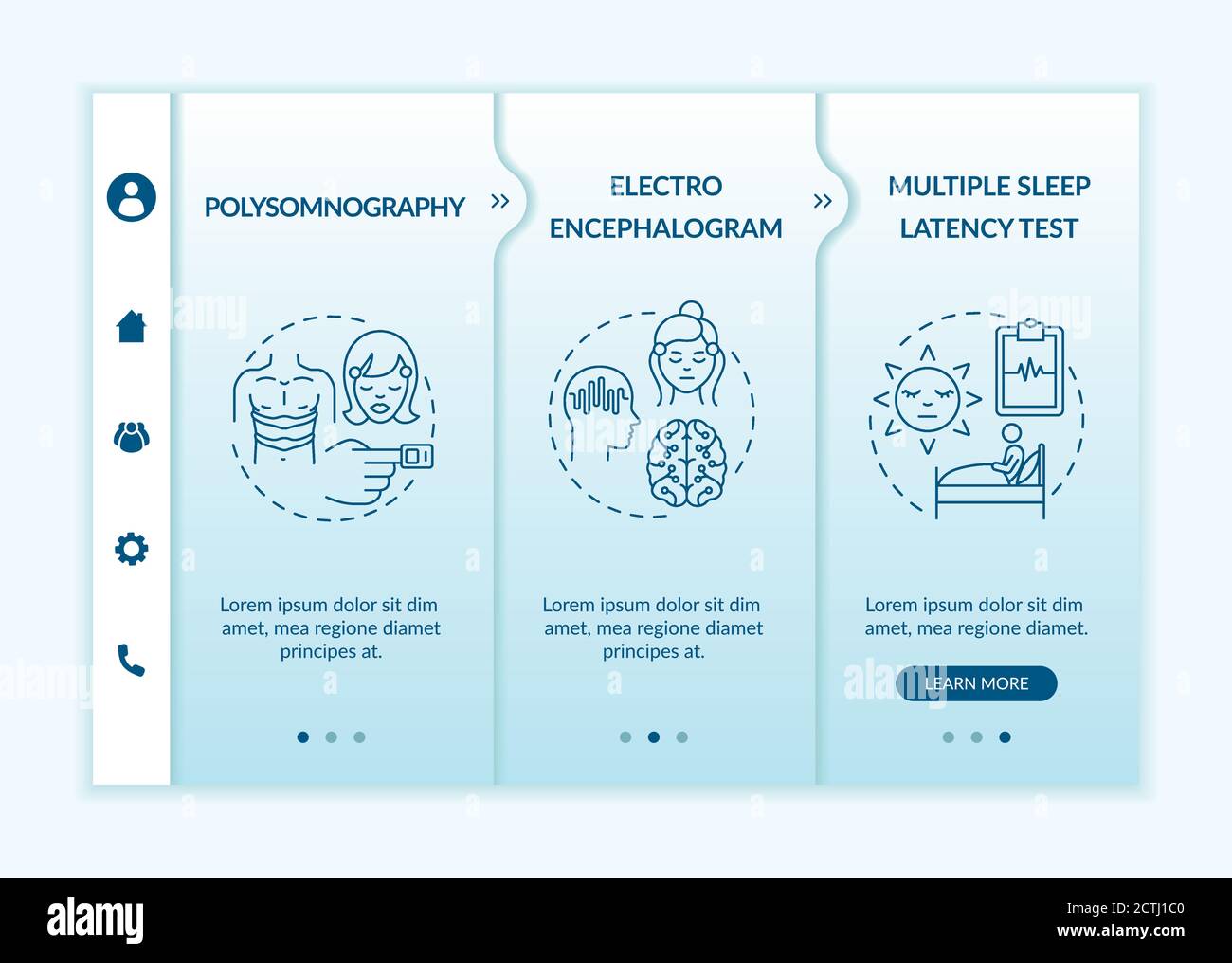 Daytime nap study onboarding vector template Stock Vector
