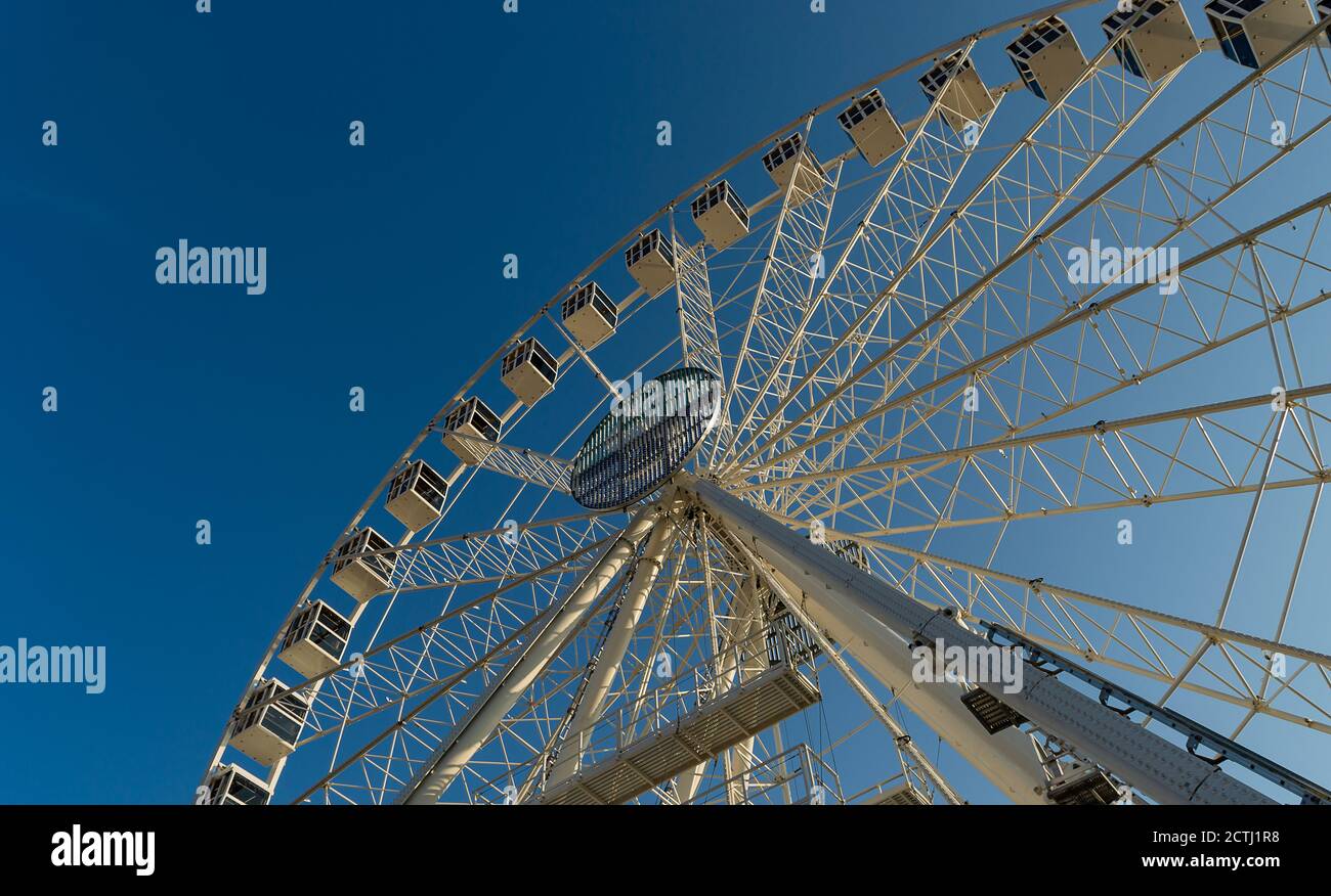 Ferris Wheel with Clean Skies low view Stock Photo