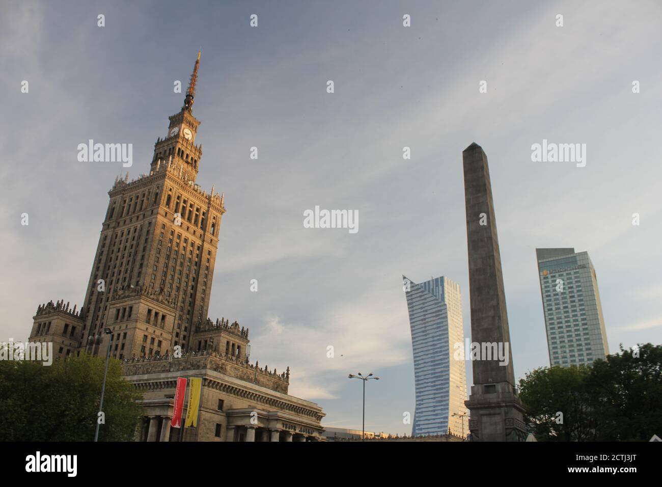 Palace of culture and science in Warsaw , Poland Stock Photo