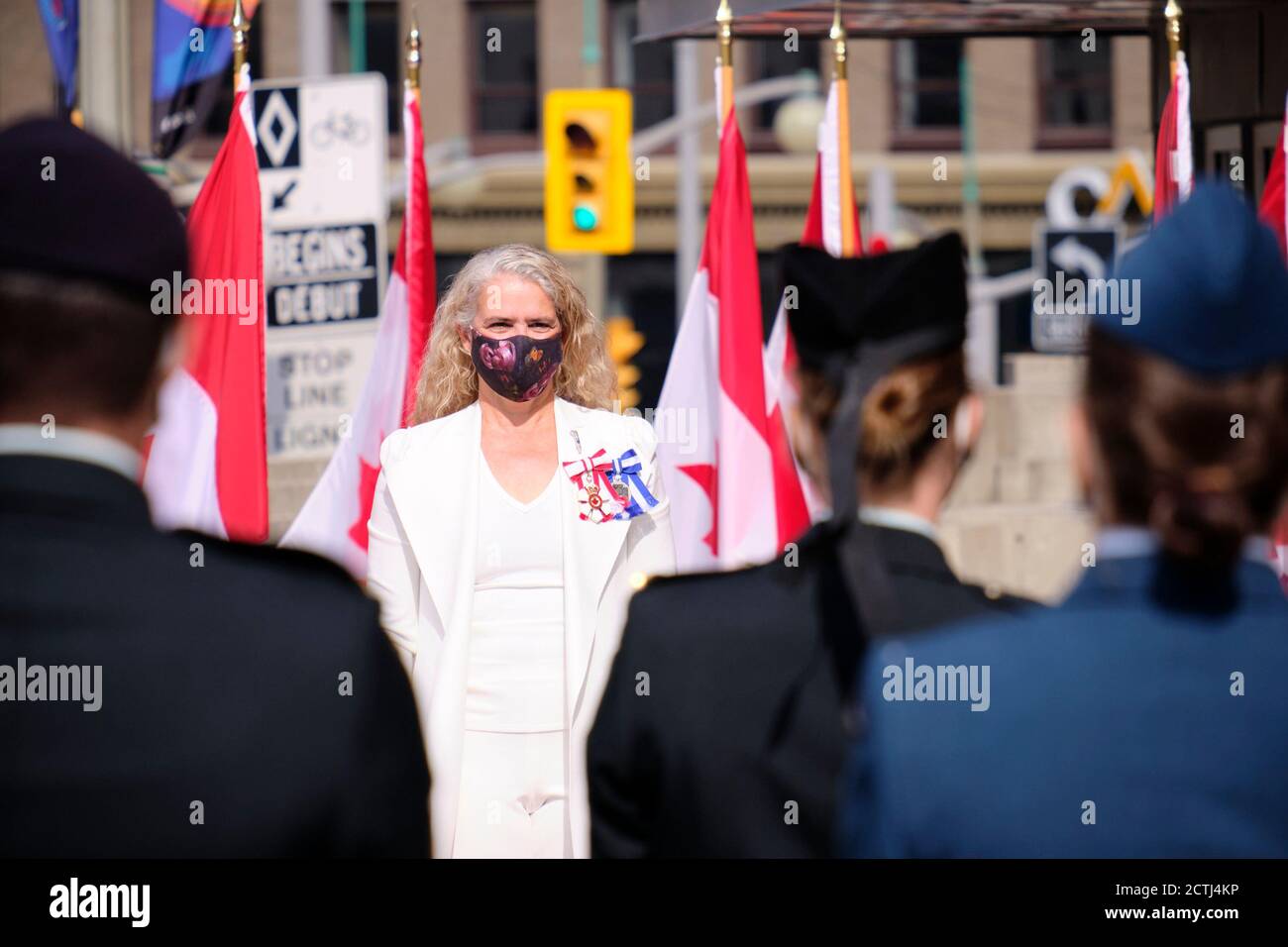 Ottawa, Canada. September 23rd, 2020. Canadian Governor General Julie Payette arrives at the Canadian Senate for the Speech of the Throne. Stock Photo