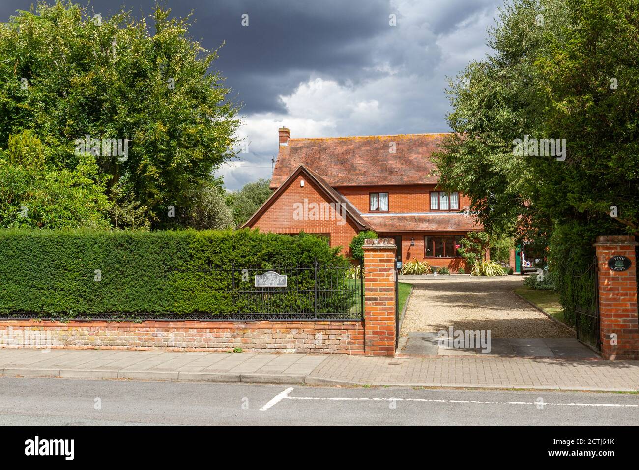 Site of the childhood home of painter John Constable (1776-1837) on The Street, East Bergholt, Suffolk, UK. Stock Photo