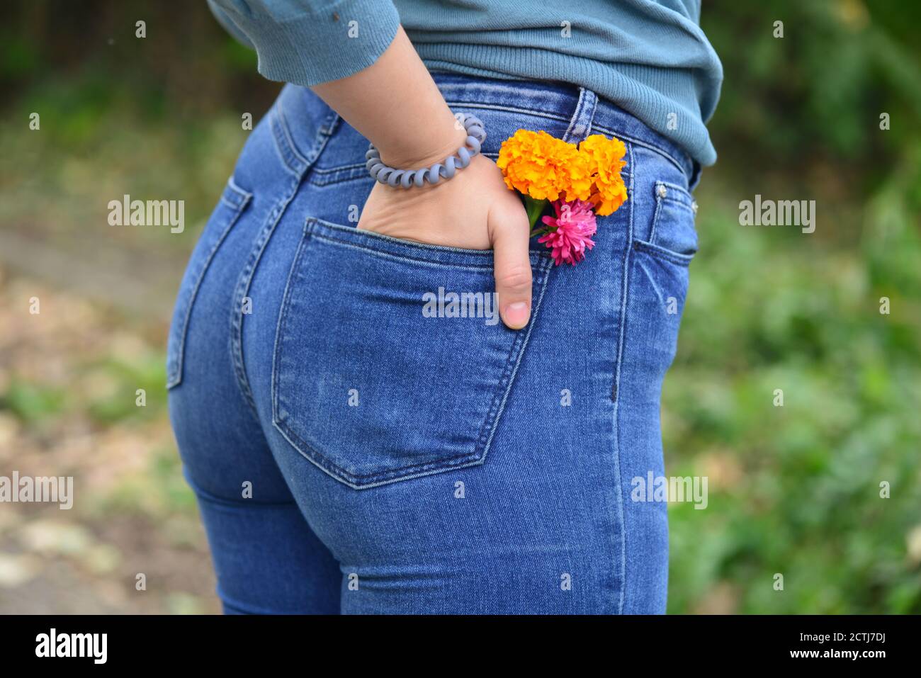 bright orange jeans