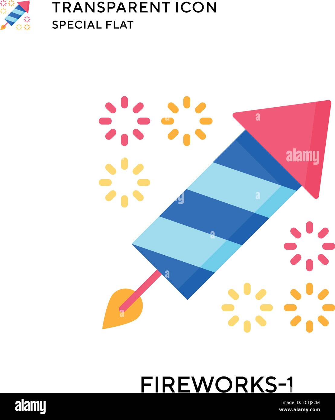 Fireworks-1 vector icon. Flat style illustration. EPS 10 vector. Stock Vector
