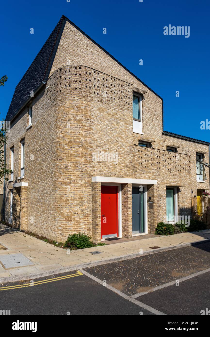 Goldsmith Street Norwich Stirling Prize Winner 2019. End of terrace flats. Passivhaus energy-efficient homes - Architect Mikhail Riches & Cathy Hawley Stock Photo