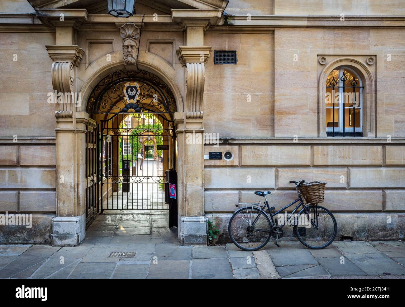Trinity Hall College Cambridge. Part of Cambridge University, founded in 1350. Main entrance to Trinity Hall College, University of Cambridge. Stock Photo