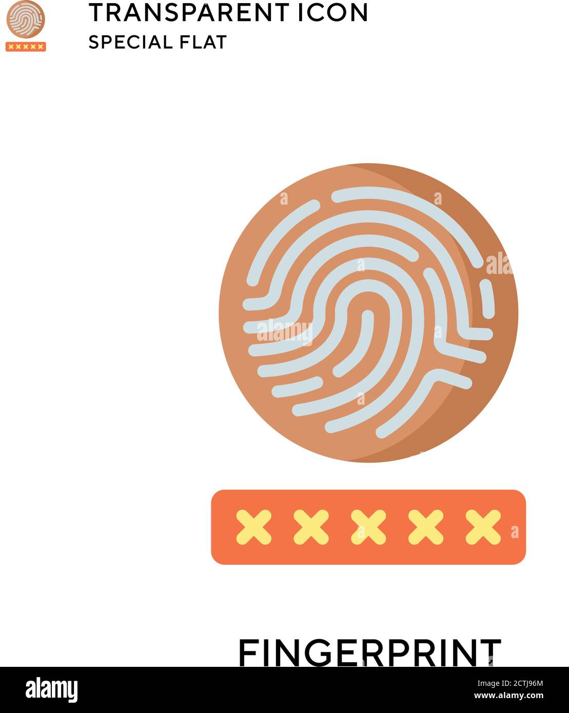 Fingerprint vector icon. Flat style illustration. EPS 10 vector Stock ...