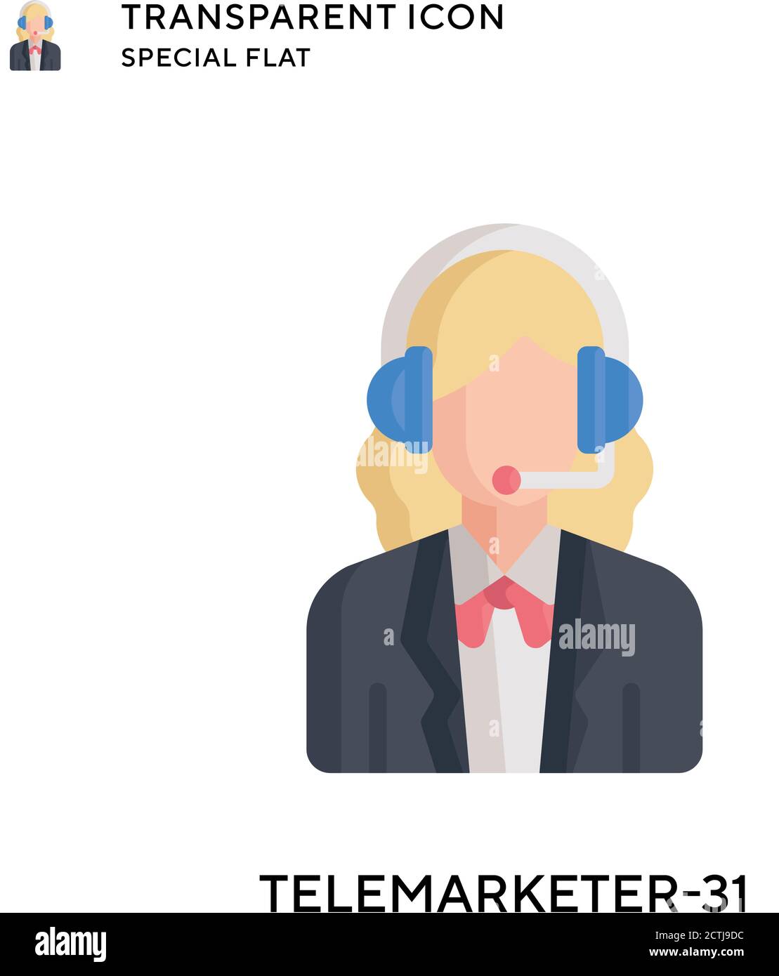 Telemarketer-31 vector icon. Flat style illustration. EPS 10 vector. Stock Vector