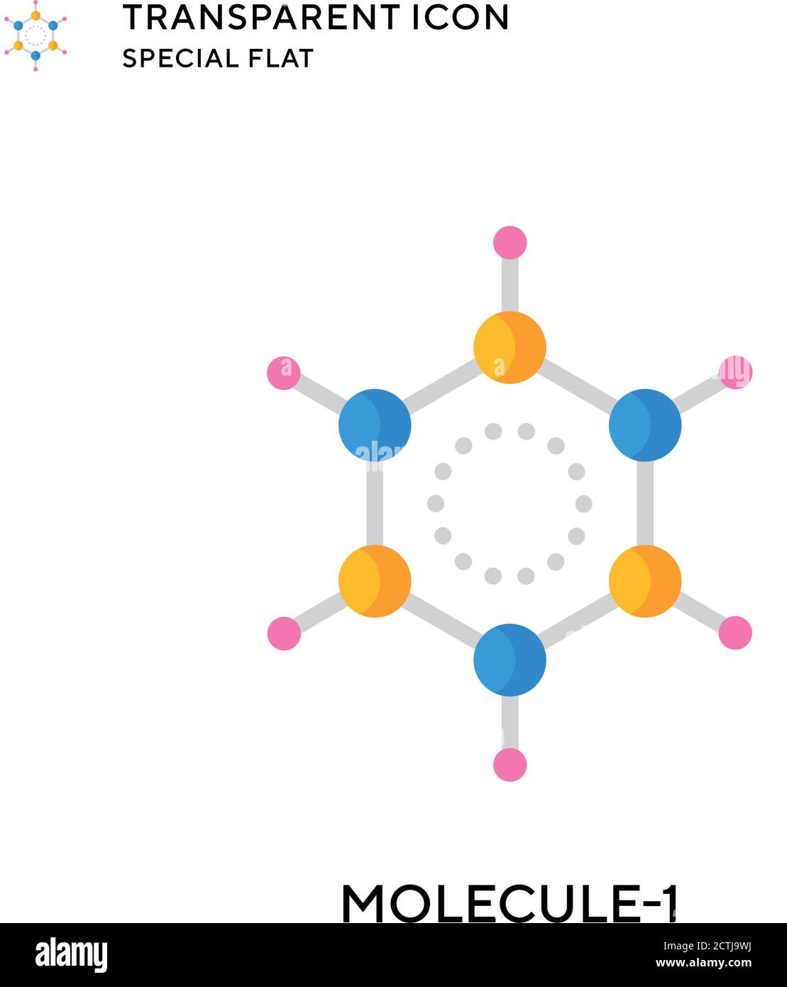 Molecule-1 vector icon. Flat style illustration. EPS 10 vector. Stock Vector