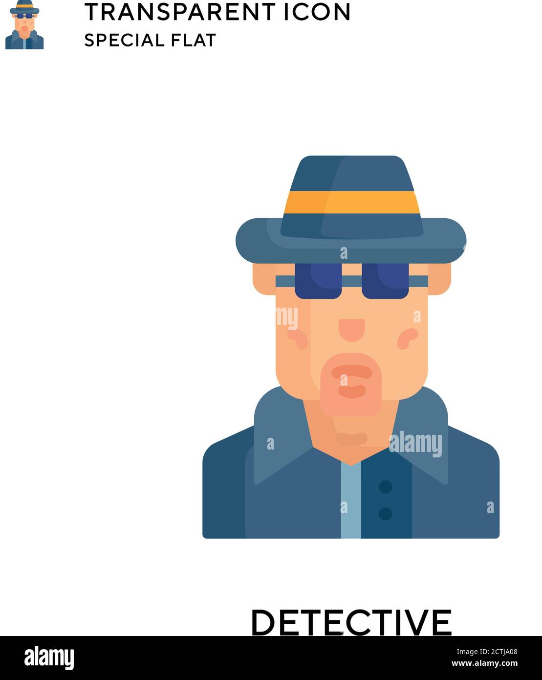Detective vector icon. Flat style illustration. EPS 10 vector Stock ...