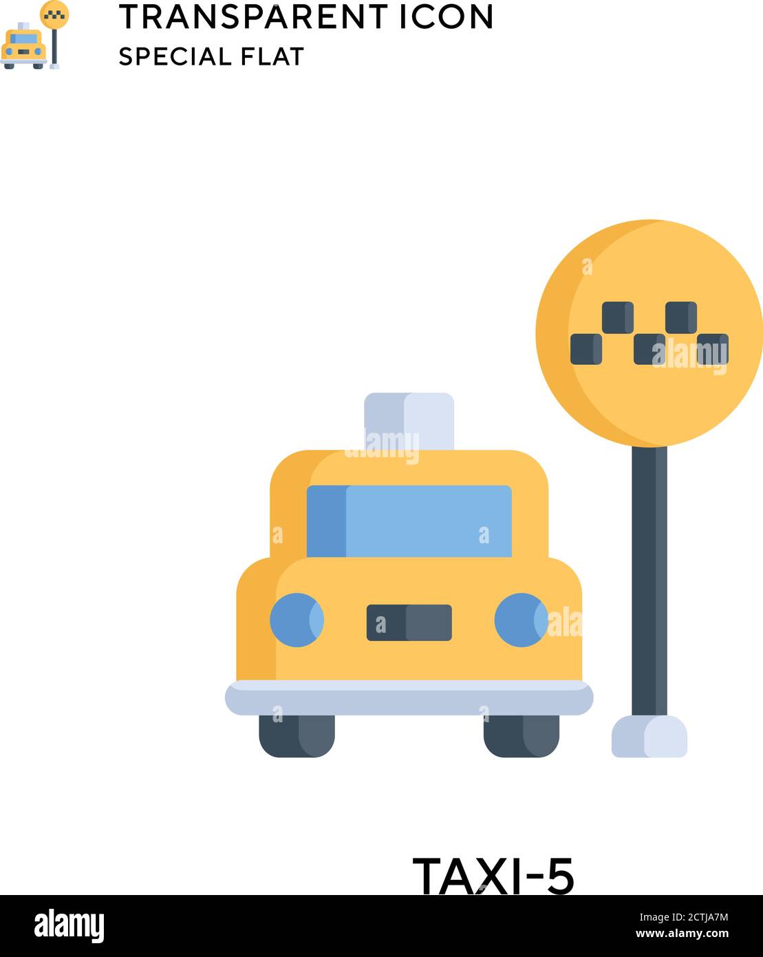 Taxi-5 vector icon. Flat style illustration. EPS 10 vector. Stock Vector