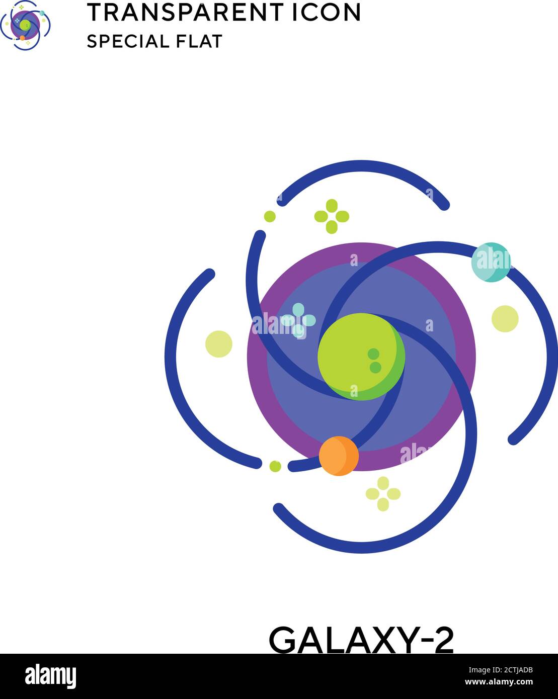 Galaxy-2 vector icon. Flat style illustration. EPS 10 vector. Stock Vector