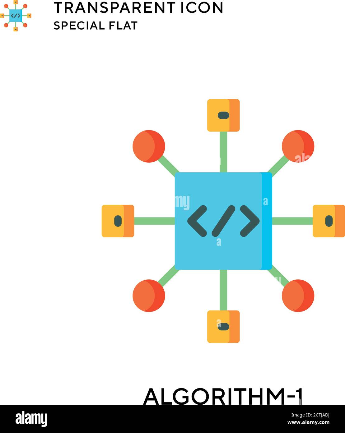 Algorithm-1 vector icon. Flat style illustration. EPS 10 vector Stock ...