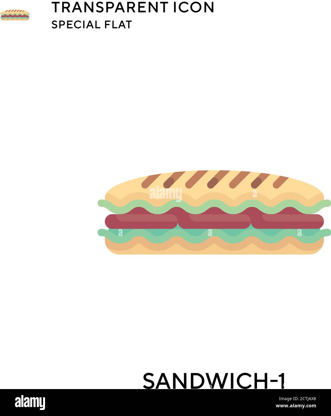 Sandwich-1 vector icon. Flat style illustration. EPS 10 vector. Stock Vector