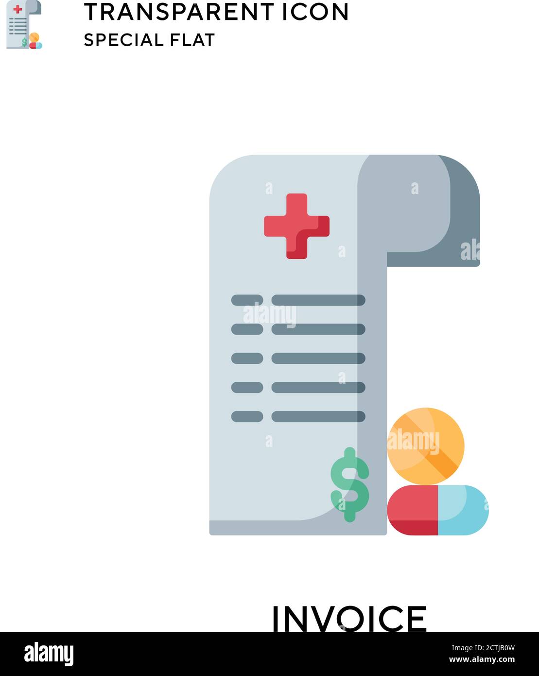 Invoice vector icon. Flat style illustration. EPS 10 vector. Stock Vector