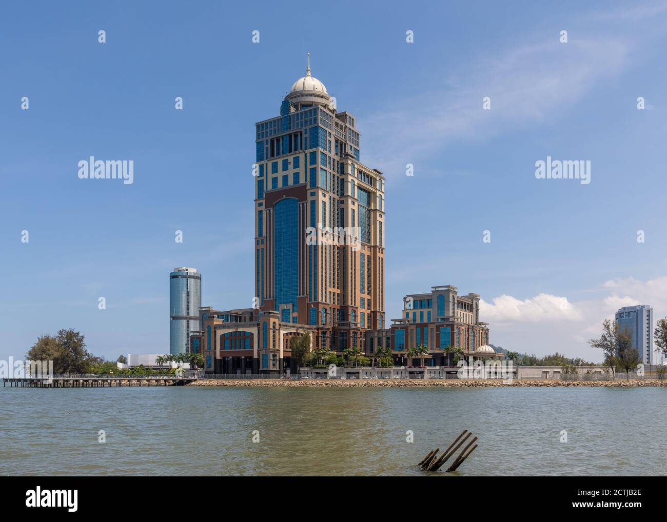 Kota Kinabalu, Sabah, Malaysia Sabah State Administrative Centre, overlooking Likas Bay. The 33