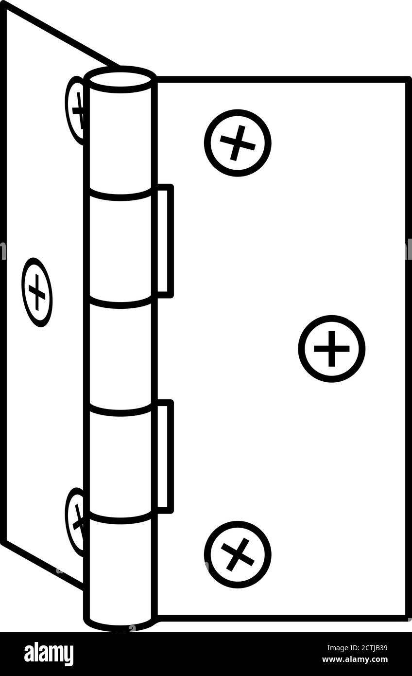 Door hinge or fasteners in vector style Stock Vector