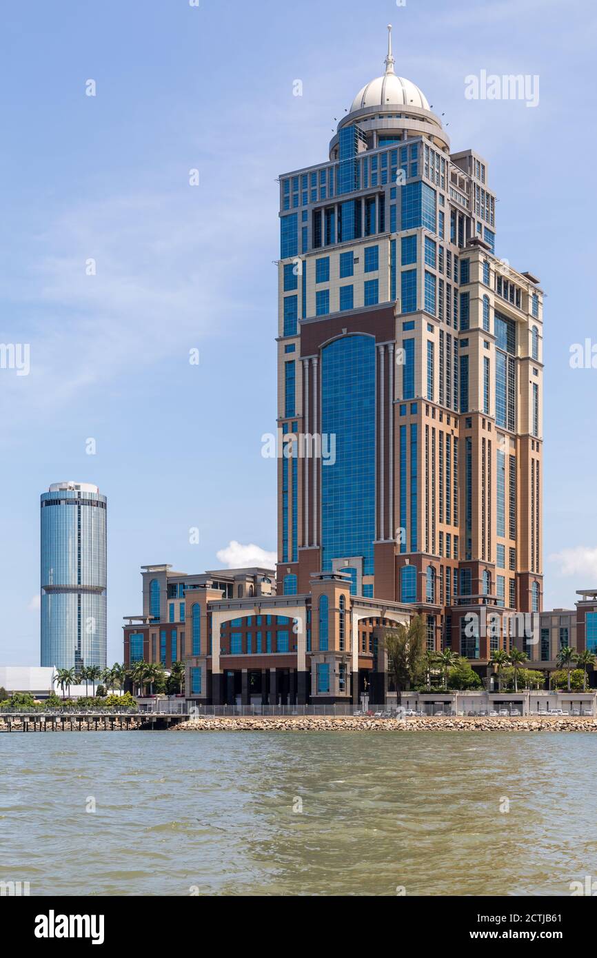 Kota Kinabalu, Sabah, Malaysia Sabah State Administrative Centre, overlooking Likas Bay. The 33