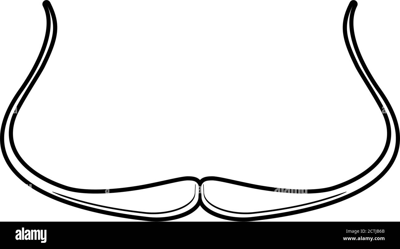 Salvador Dali style moustache outline in vector Stock Vector