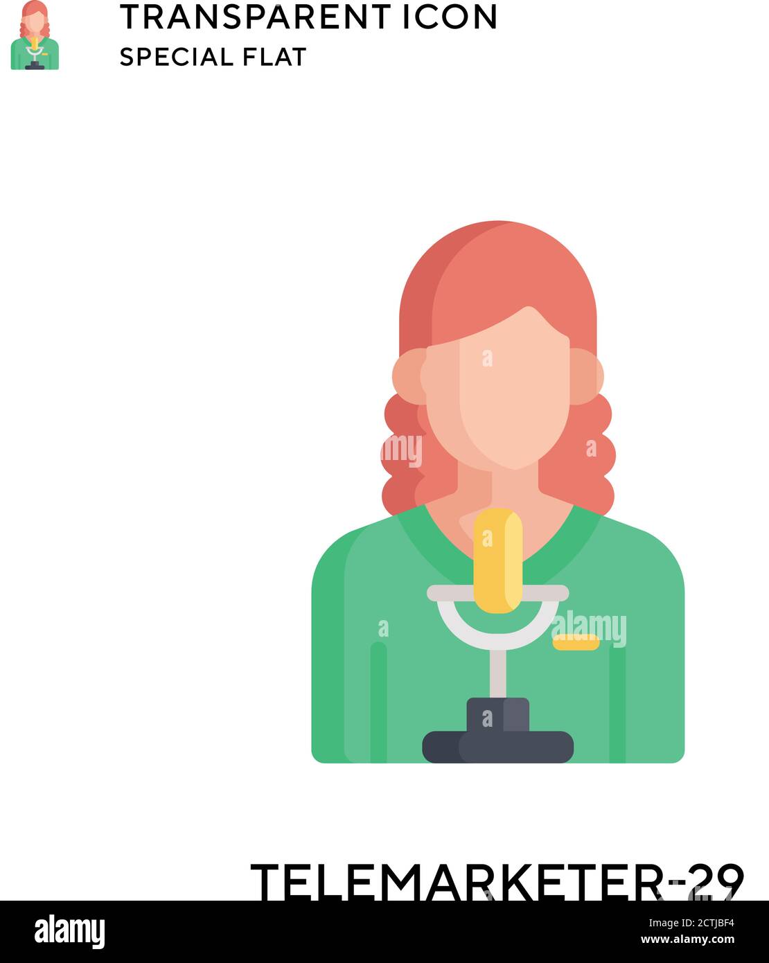 Telemarketer-29 vector icon. Flat style illustration. EPS 10 vector. Stock Vector