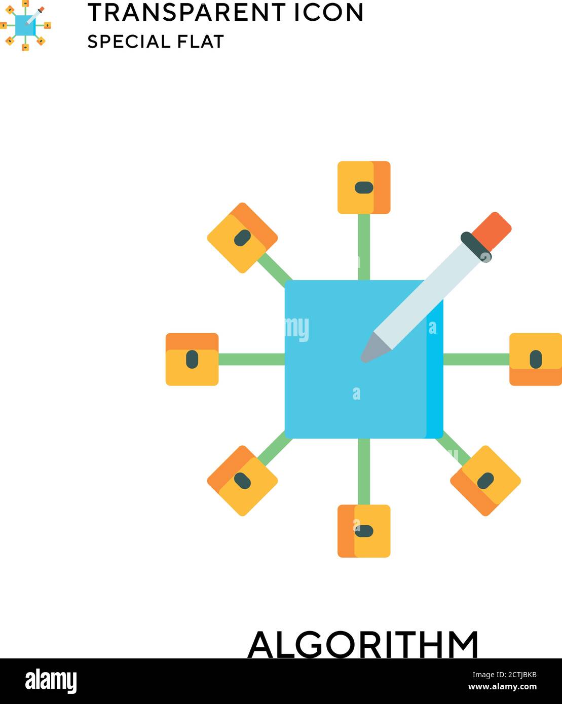 Algorithm vector icon. Flat style illustration. EPS 10 vector Stock ...