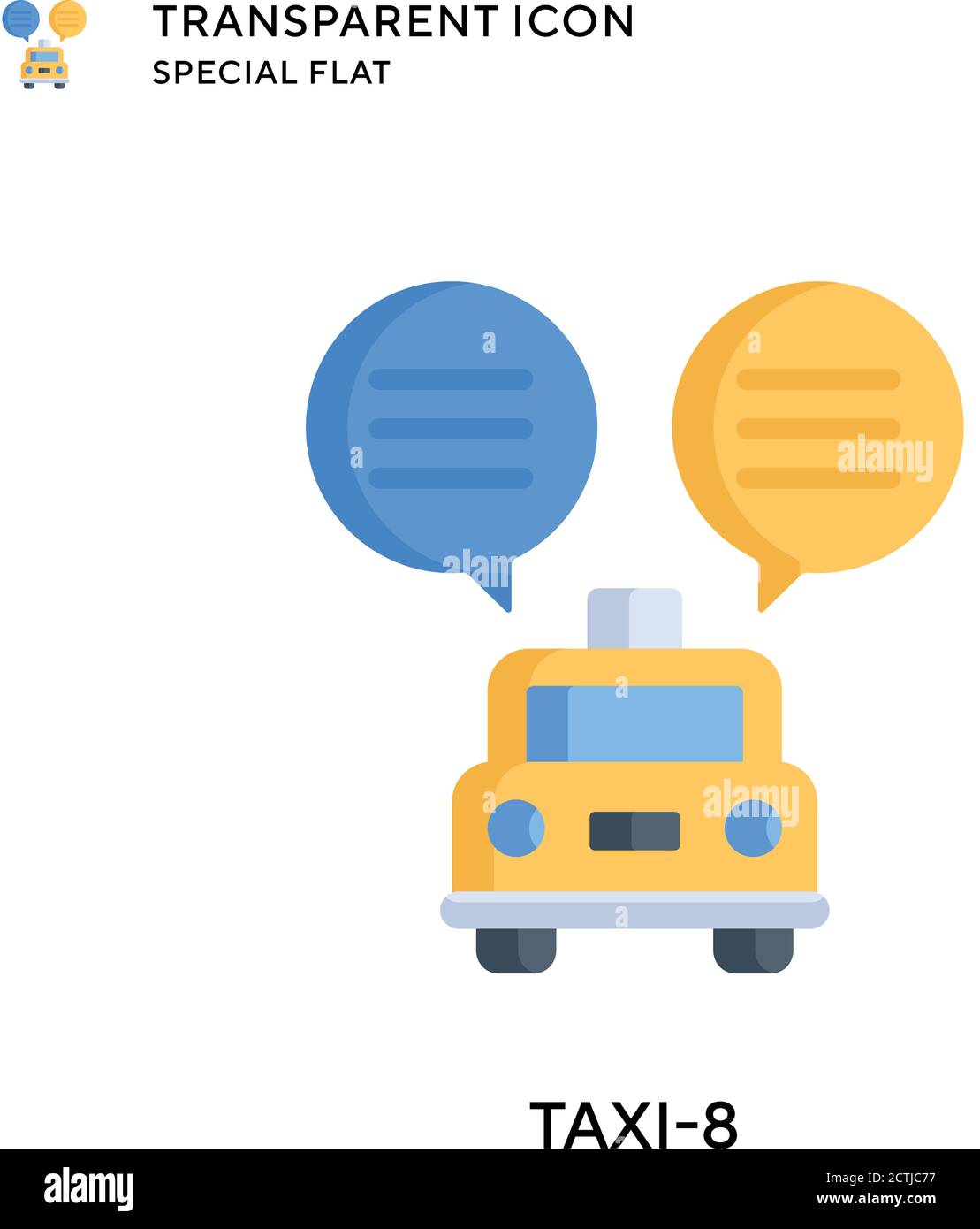 Taxi-8 vector icon. Flat style illustration. EPS 10 vector. Stock Vector