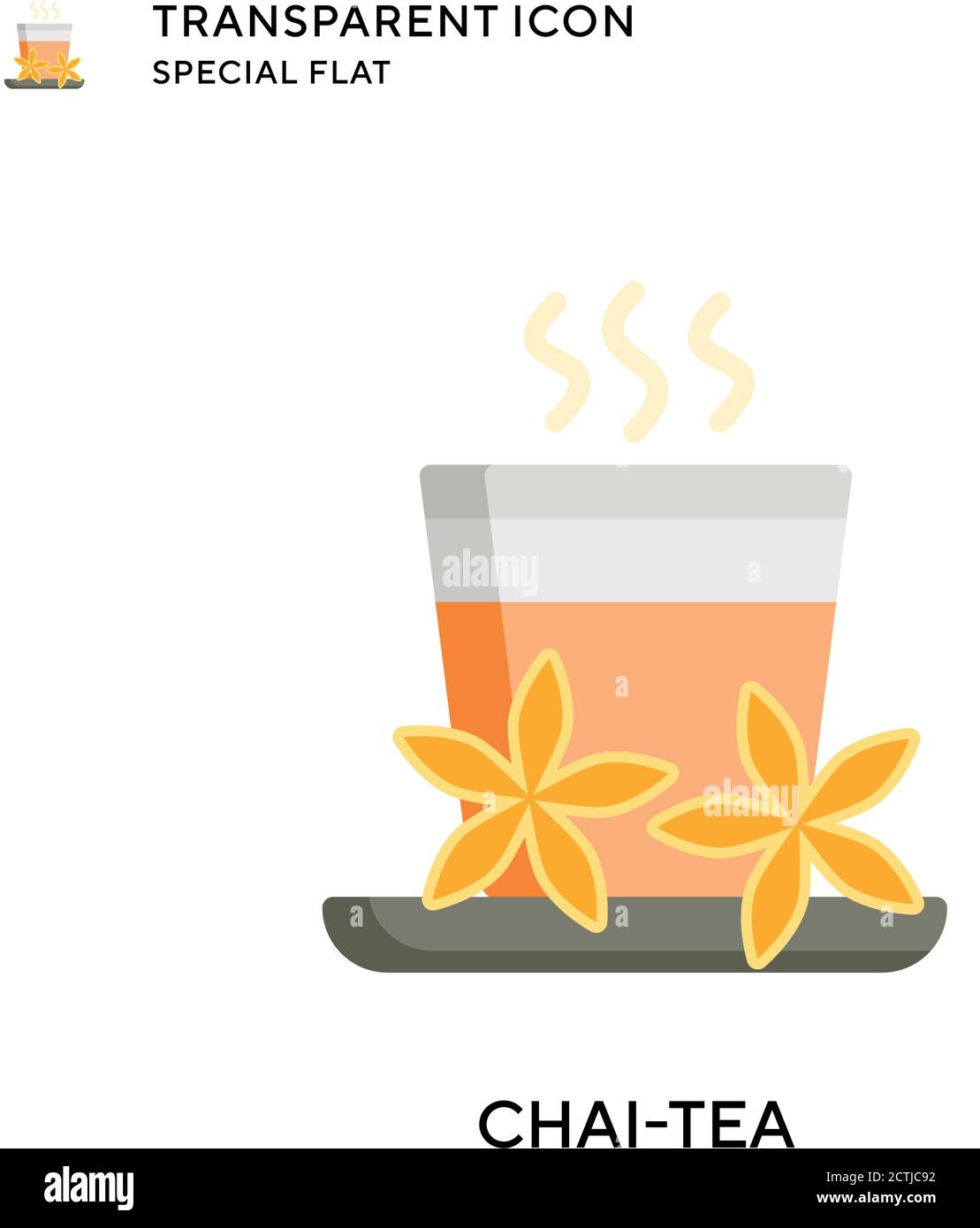 Chai-tea vector icon. Flat style illustration. EPS 10 vector. Stock Vector