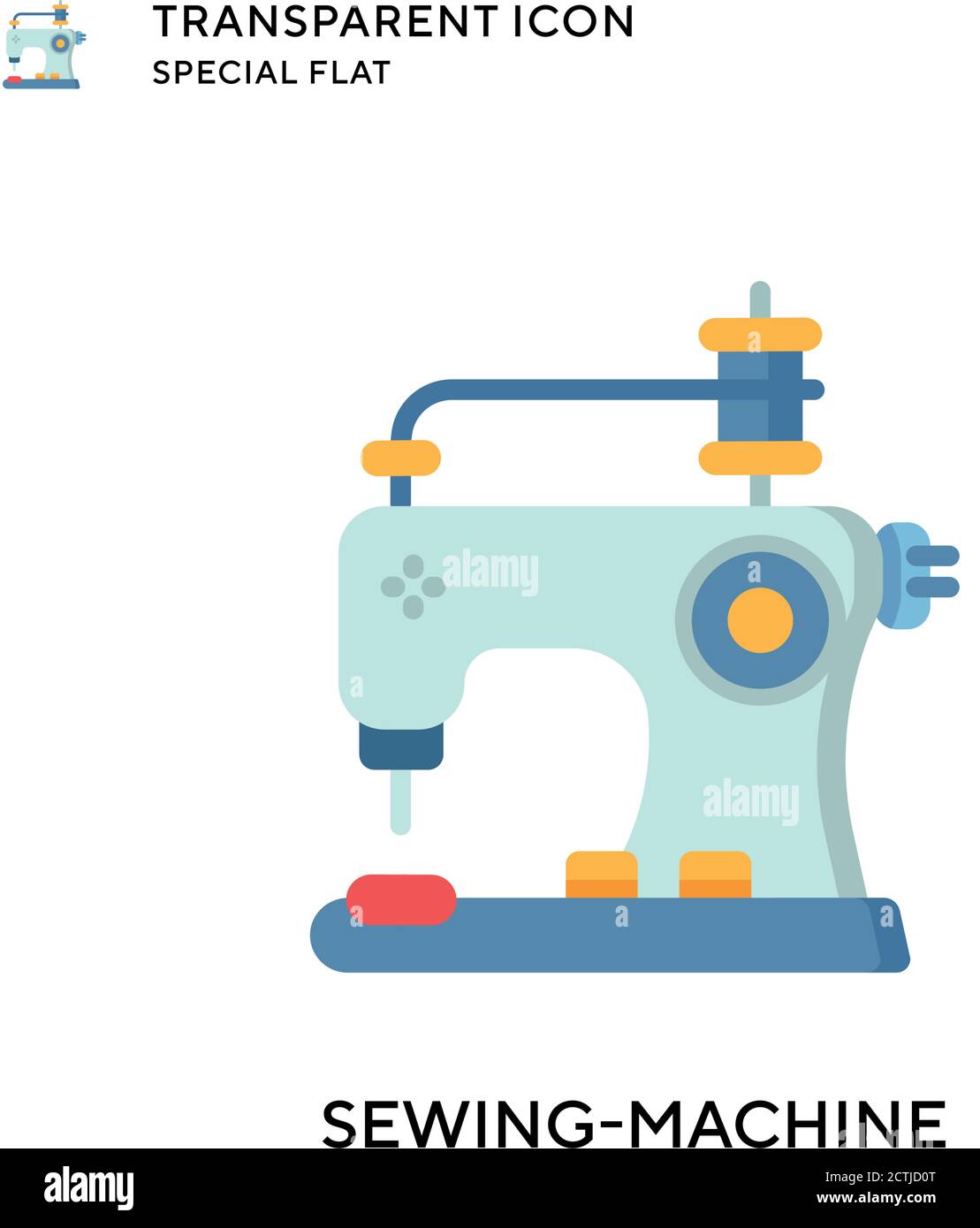 Sewing-machine vector icon. Flat style illustration. EPS 10 vector. Stock Vector