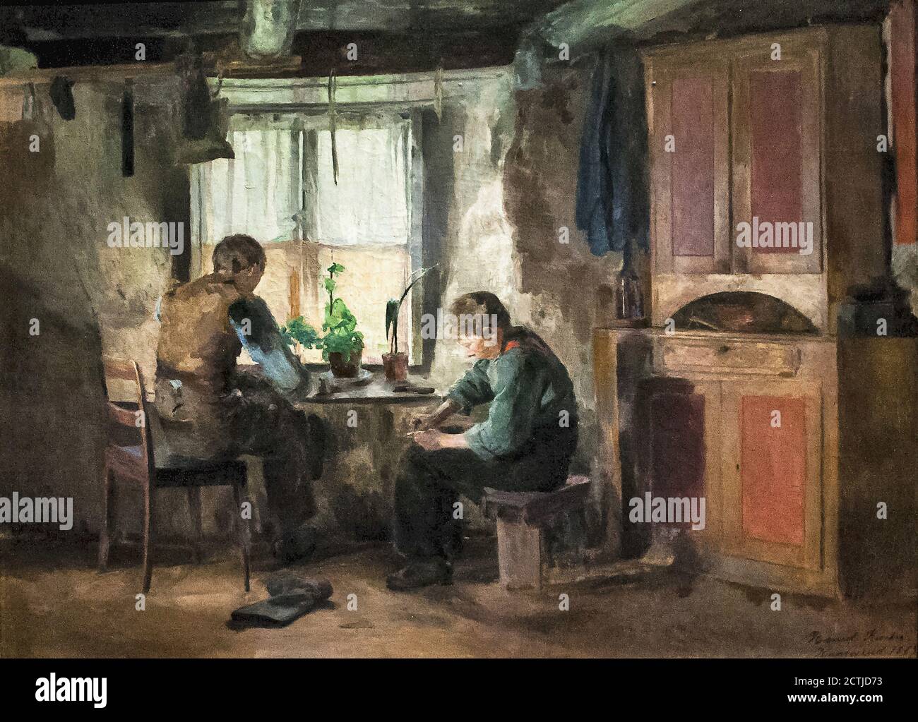 Backer Harriet a Country Cobbler Norwegian School 19th Century