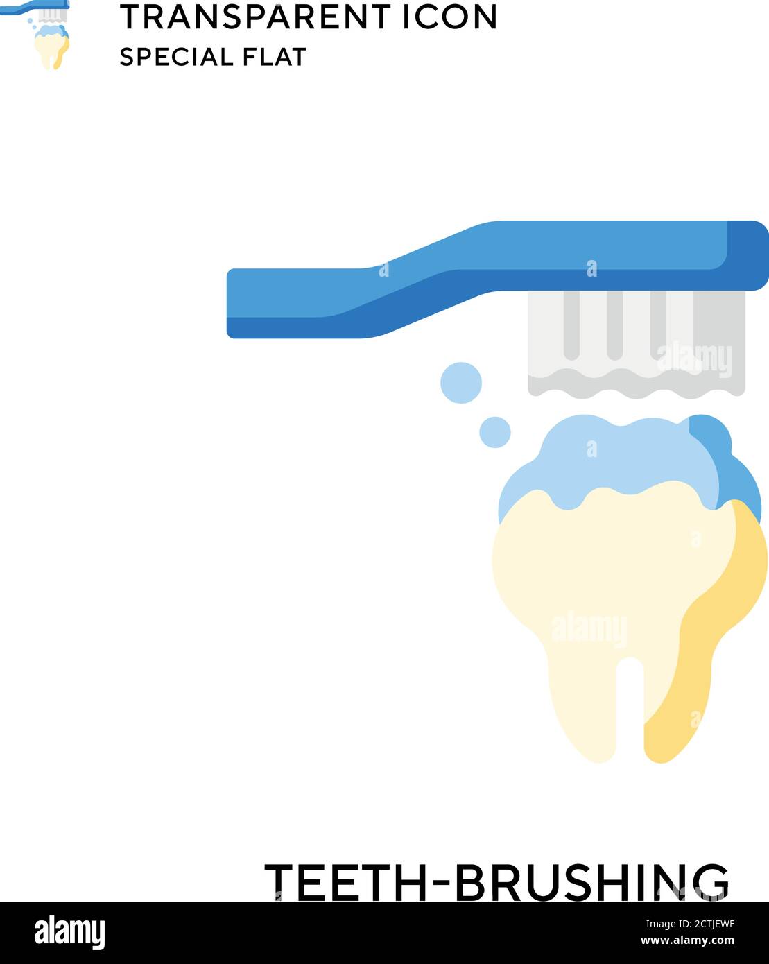 Teeth-brushing vector icon. Flat style illustration. EPS 10 vector. Stock Vector