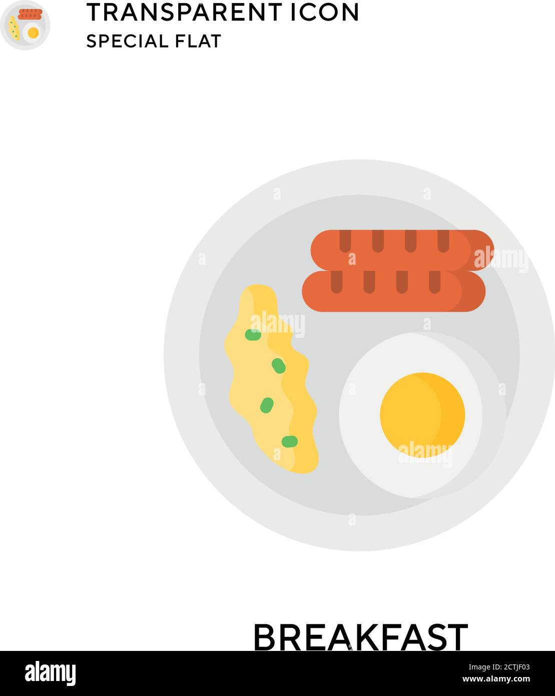 Breakfast vector icon. Flat style illustration. EPS 10 vector Stock ...