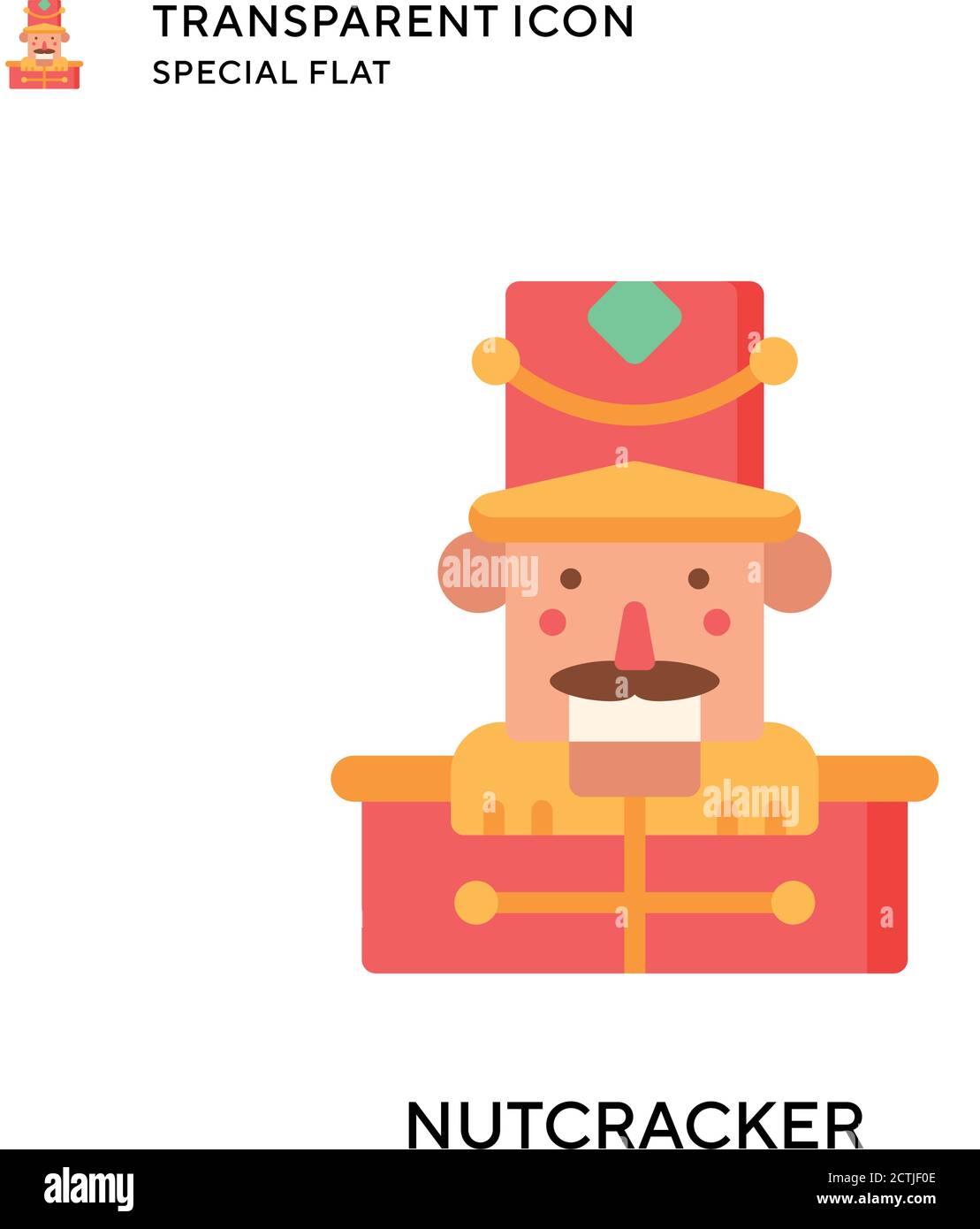 Nutcracker vector icon. Flat style illustration. EPS 10 vector. Stock Vector