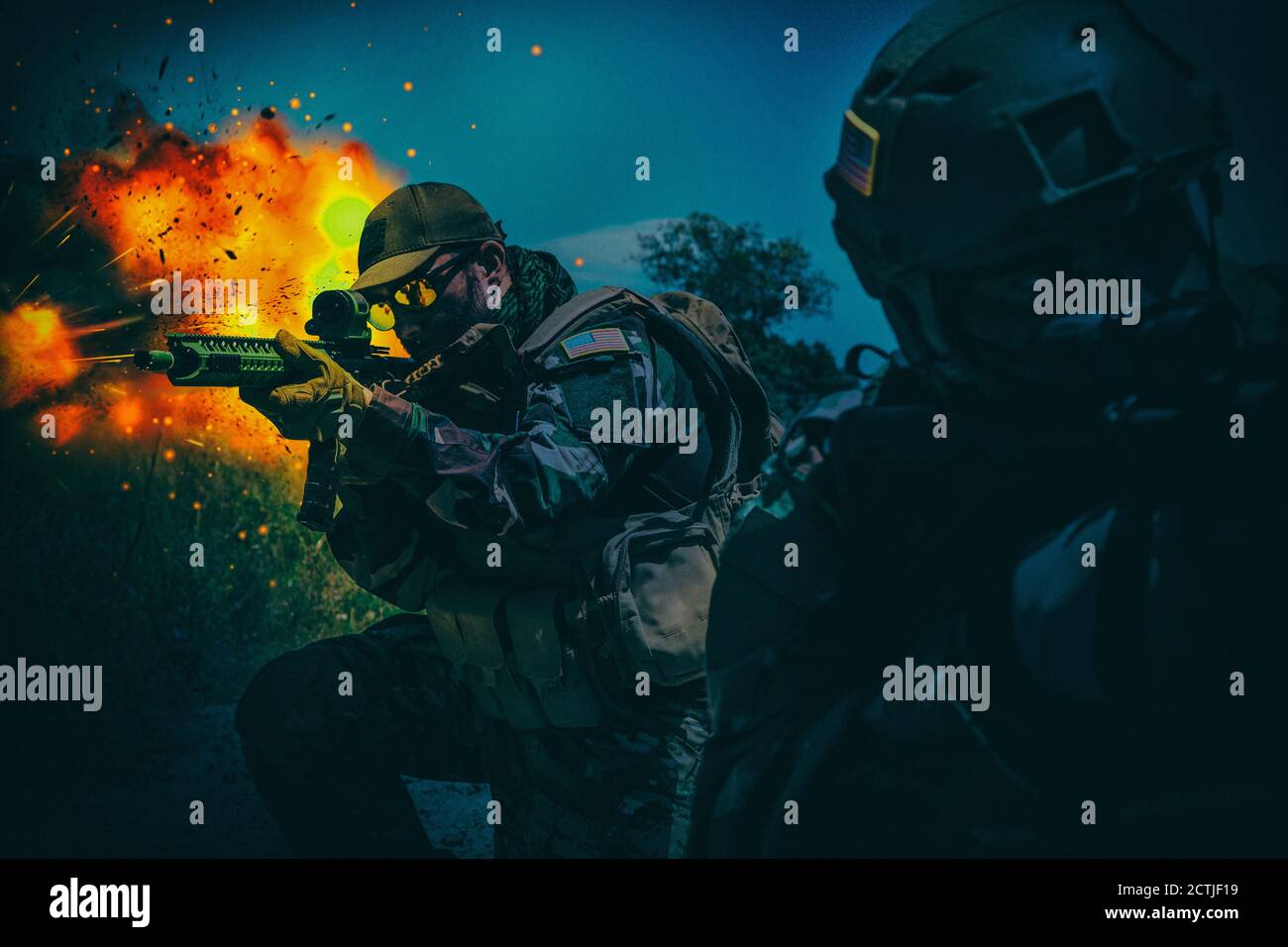Army special operations forces soldiers, Navy SEALs team armed assault ...