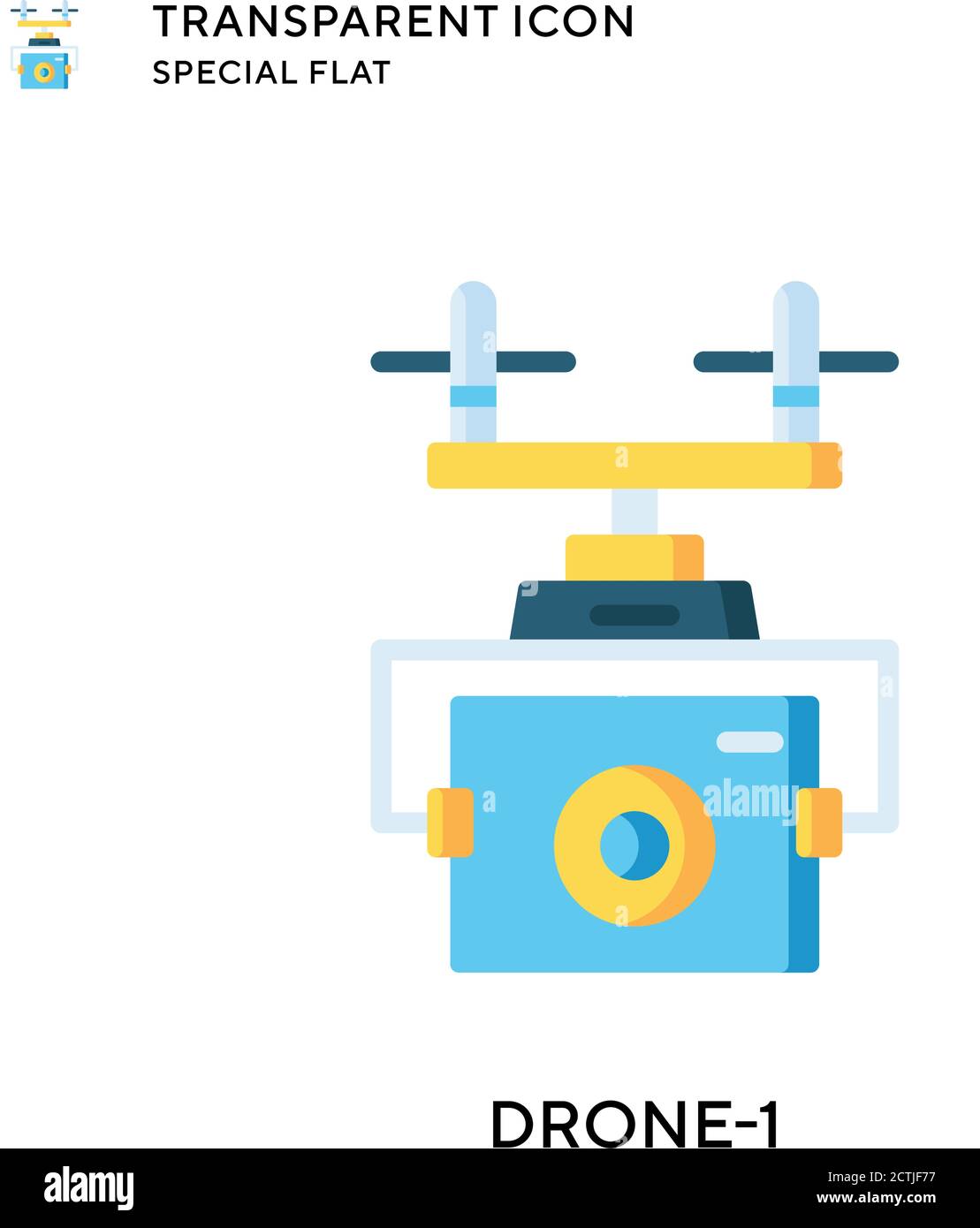 Drone-1 vector icon. Flat style illustration. EPS 10 vector. Stock Vector