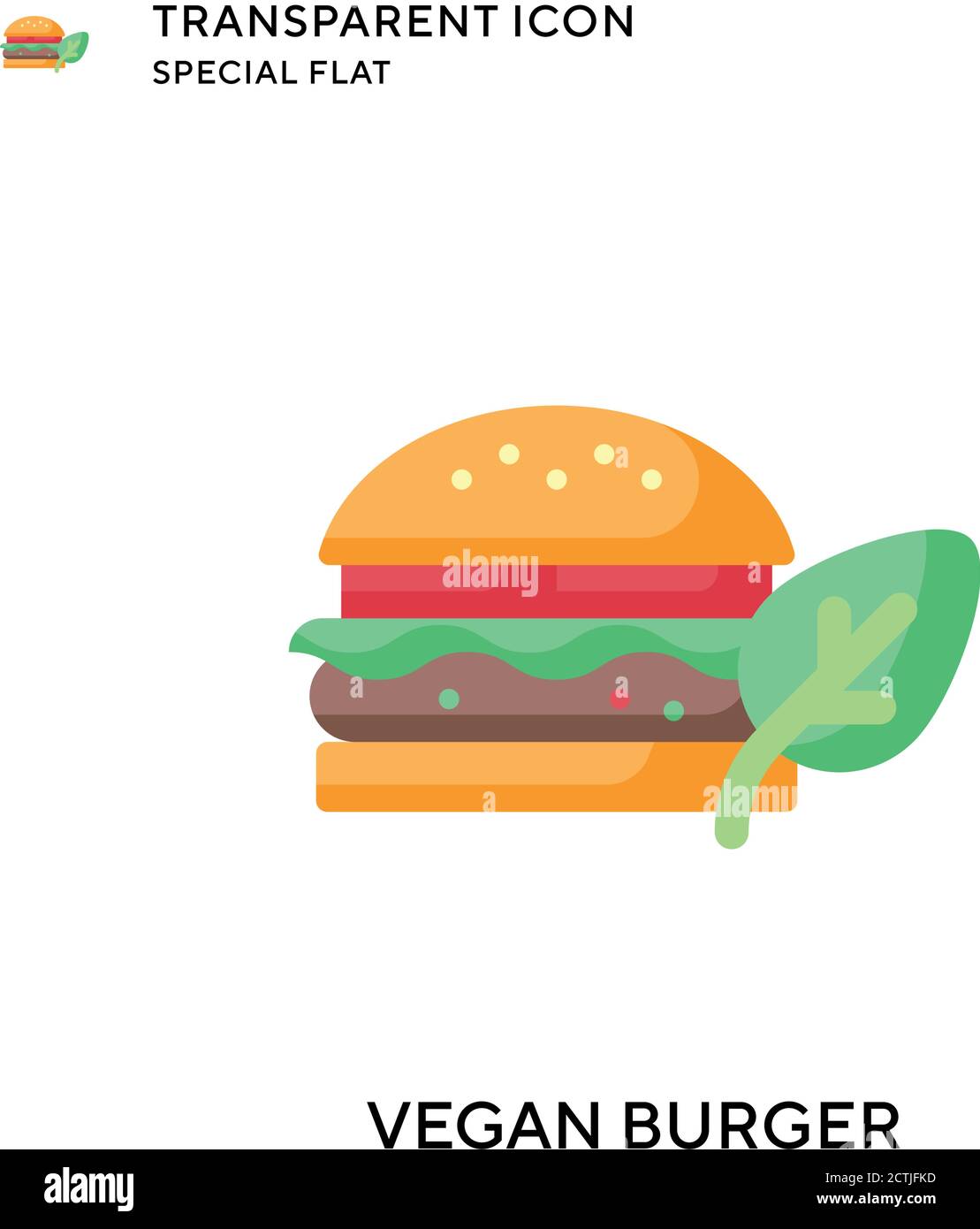 Vegan burger vector icon. Flat style illustration. EPS 10 vector Stock ...