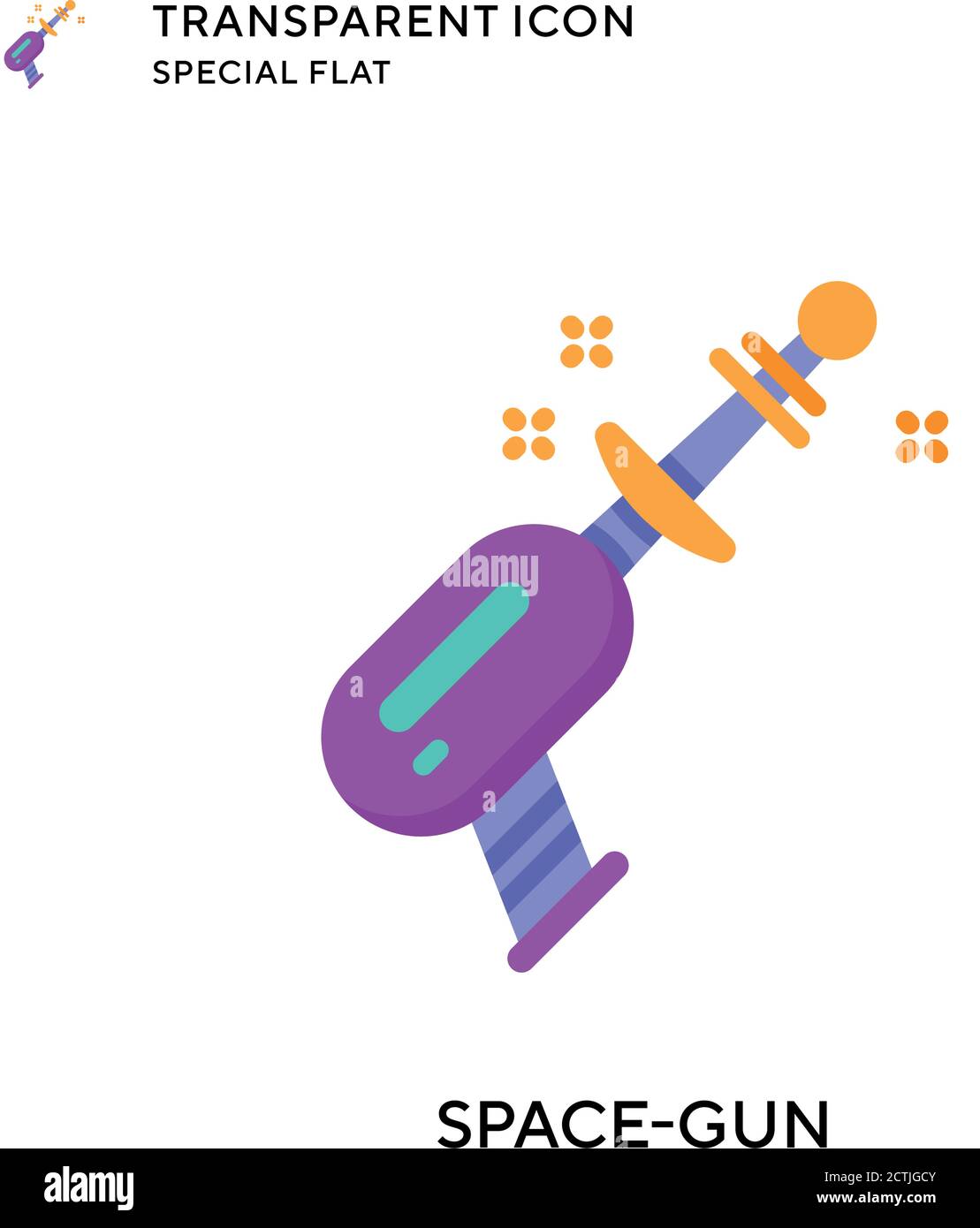Space-gun vector icon. Flat style illustration. EPS 10 vector. Stock Vector