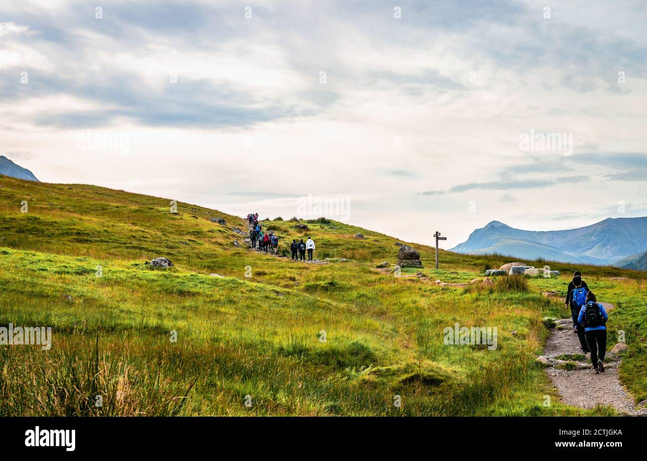 Achintee / UK - August 24 2019: This  is the starting point for the 'Mountain Path', the most popular route up Ben Nevis. Achintee is around 2km south Stock Photo