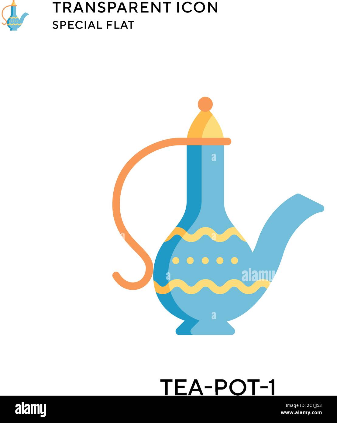 Tea-pot-1 vector icon. Flat style illustration. EPS 10 vector. Stock Vector